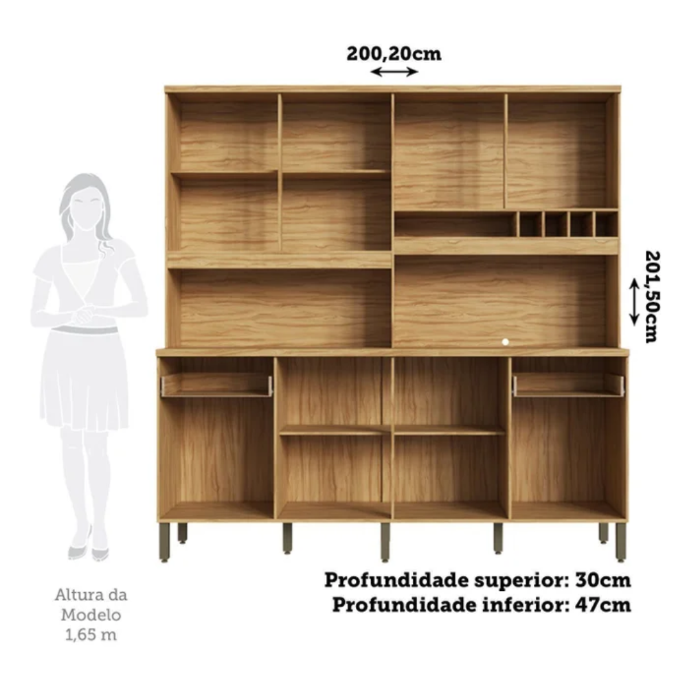 Cozinha Completa 8P2G Cabernet Prime Amendoa Off White Ronipa - Imagem 2