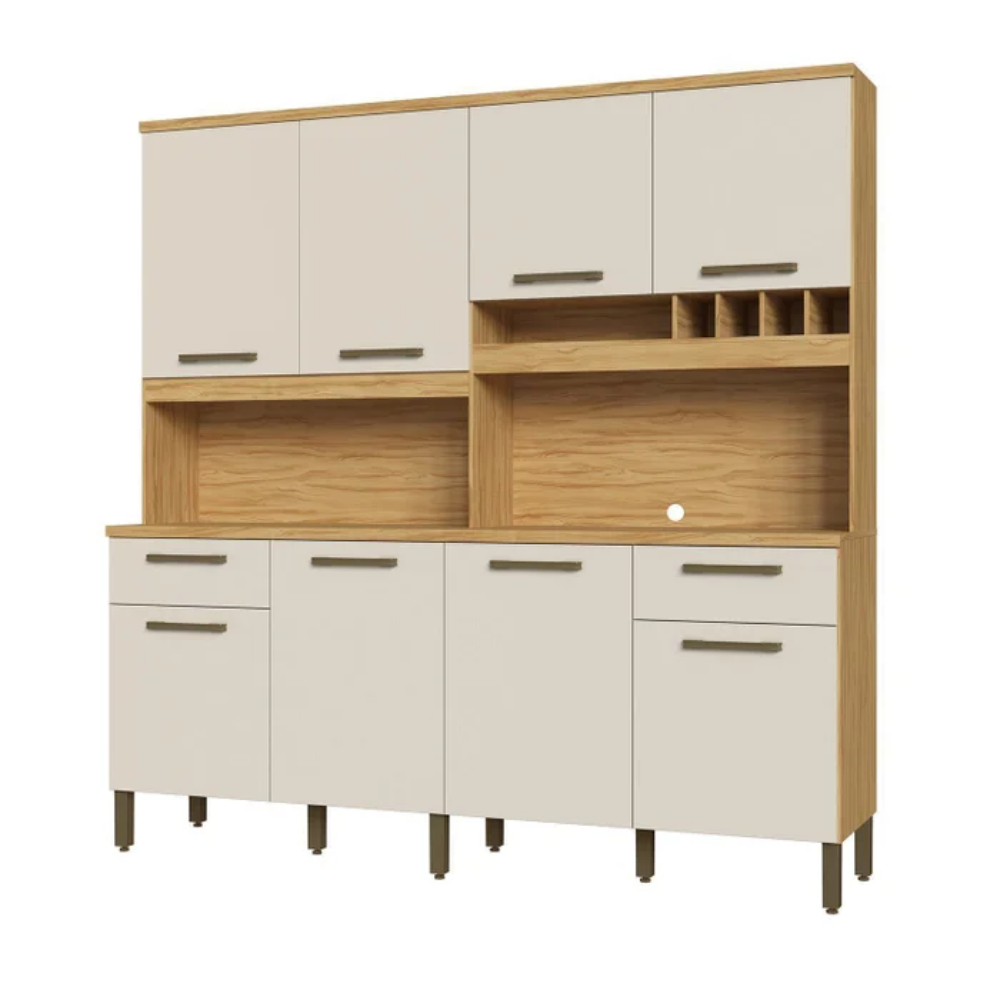 Cozinha Completa 8P2G Cabernet Prime Amendoa Off White Ronipa - Imagem 3
