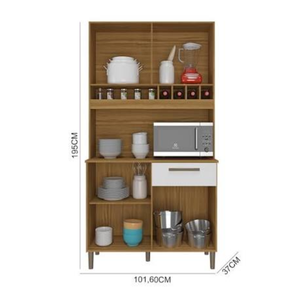 Cozinha Completa 4P1G Pinot Amendoa Off White Ronipa - Imagem 2