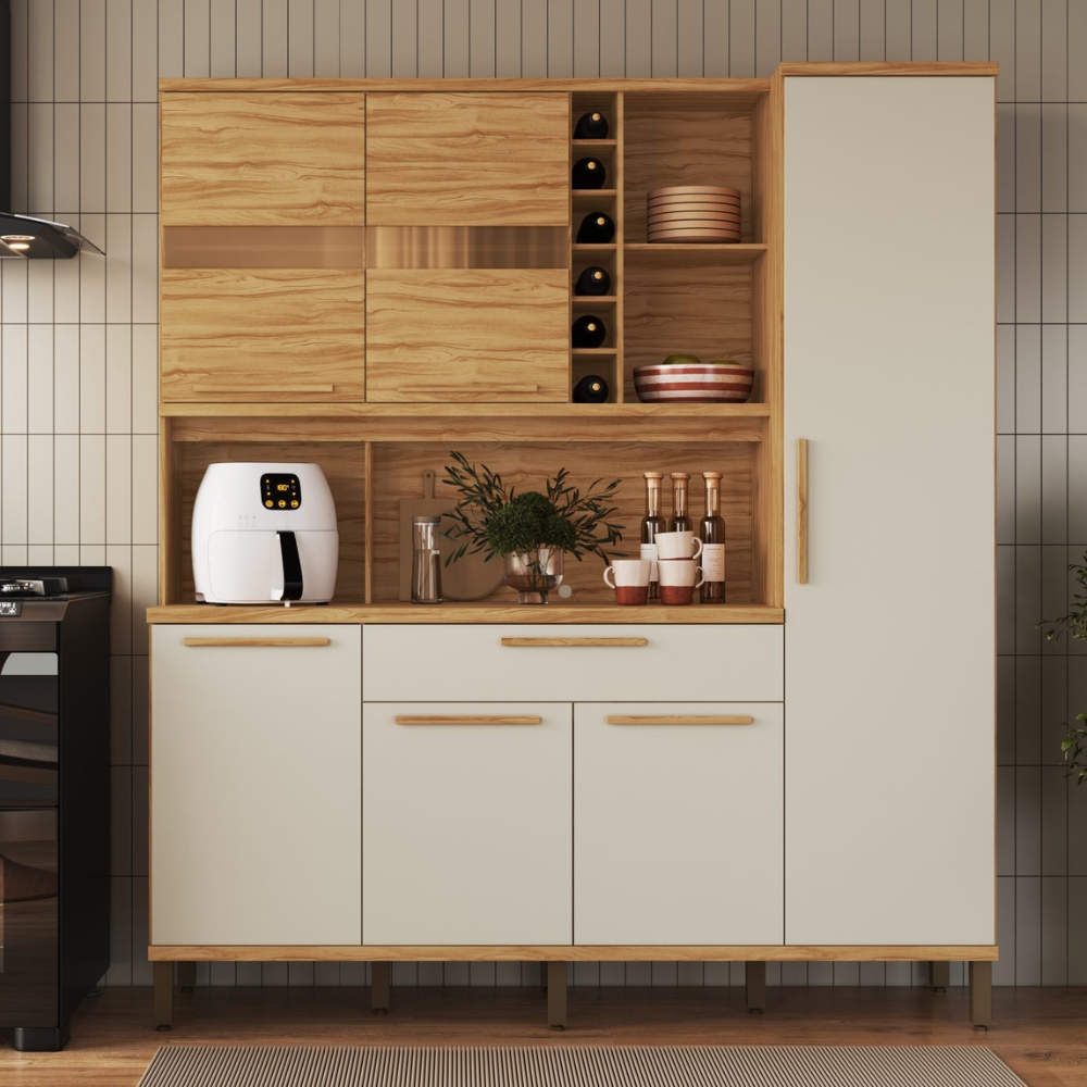 Cozinha Completa 6P1G Touriga Amendoa Off White Ronipa