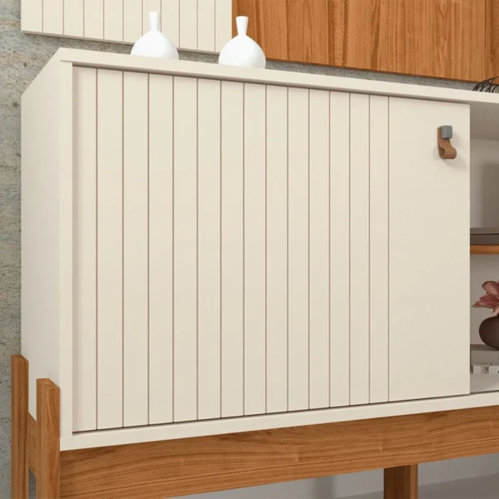 Rack Painel 1.2 Wood Cinamomo Mel Perola Metalizado Mobler - Imagem 2