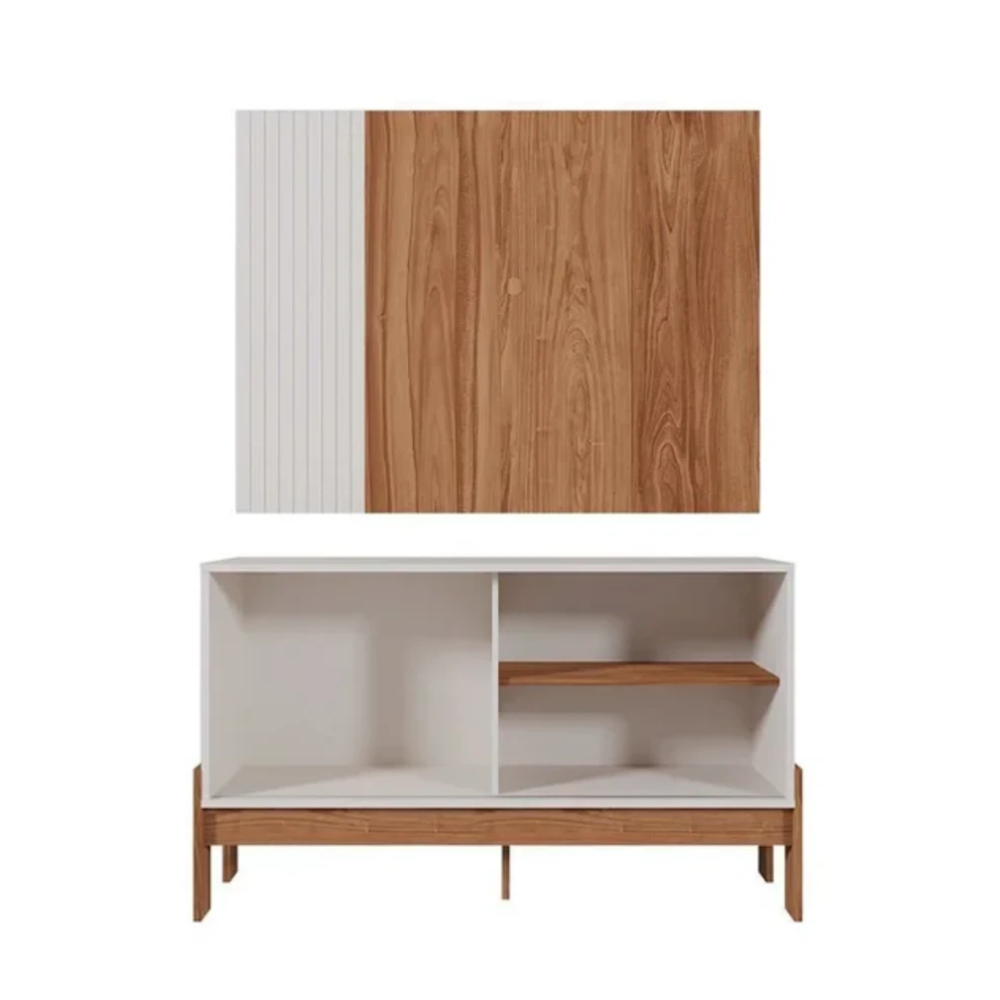 Rack Painel 1.2 Wood Cinamomo Mel Perola Metalizado Mobler - Imagem 3